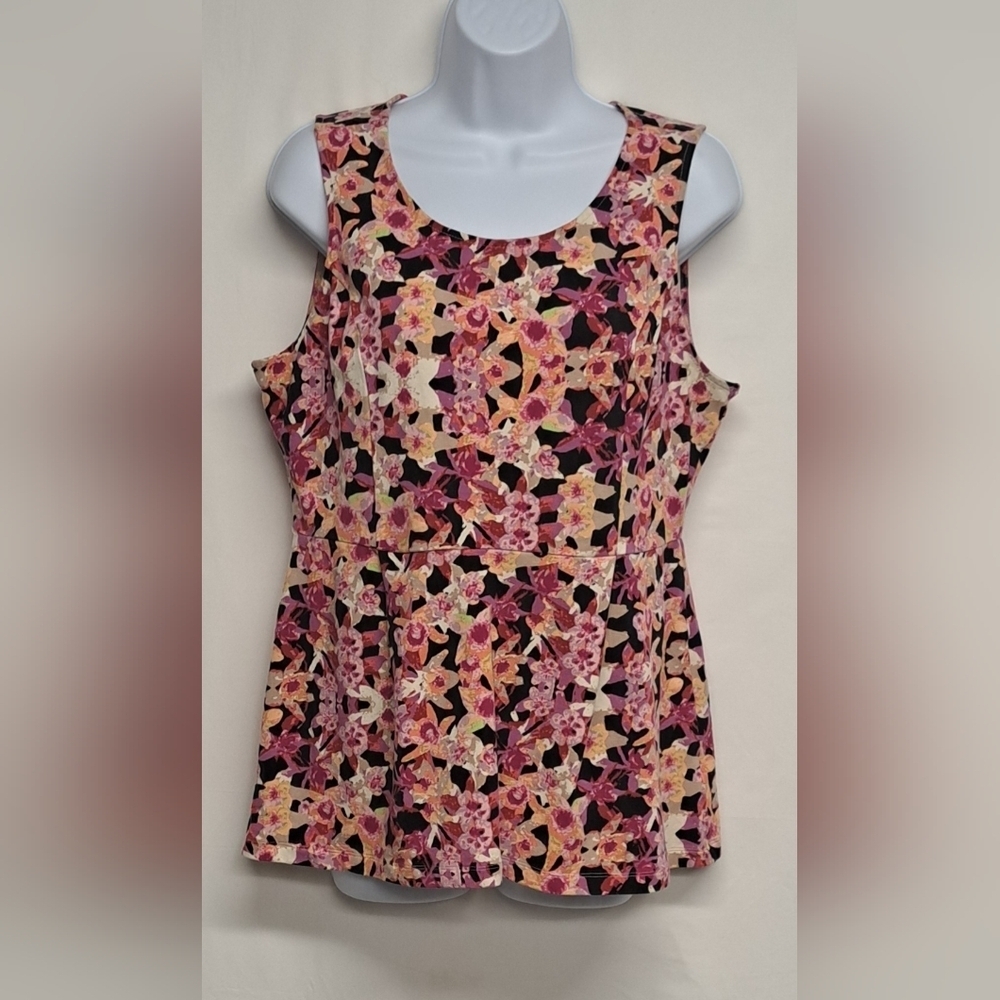 Daisy Fuentes L Stretch Colorful Top Sleeveless Nice Condition !